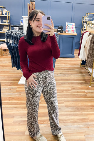 Cello Denim Leopard Super High Rise Straight Leg Dad Jeans AM19758RS