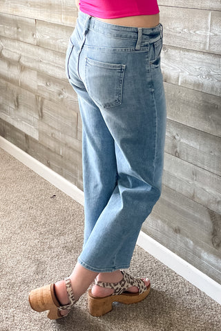 Just Black Denim Petite Slim Wide Leg Jeans in Light Wash BP500JP