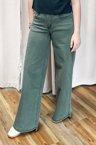 Mica Denim High Rise Wide Leg Jeans in Scarab Vintage Wash MDP-W3614SCA