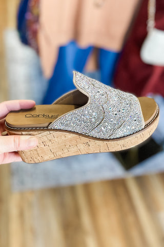 Corkys Rhinestone Neon Moon Wedge Shoe