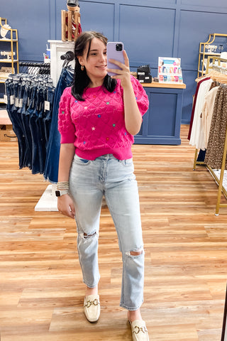 Cello Light Wash High Rise Straight Leg Jeans with asymmetrical back pockets WV18628S-LTD2