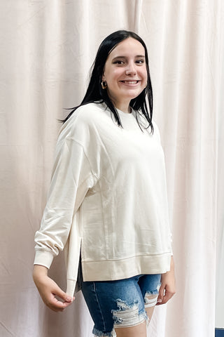 Z Supply Modern Crewneck Weekender Sweatshirt Crystal ZT253835 CYL