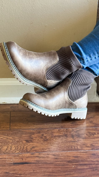 corkys footwear best-selling cabin fever sock boot tan brown