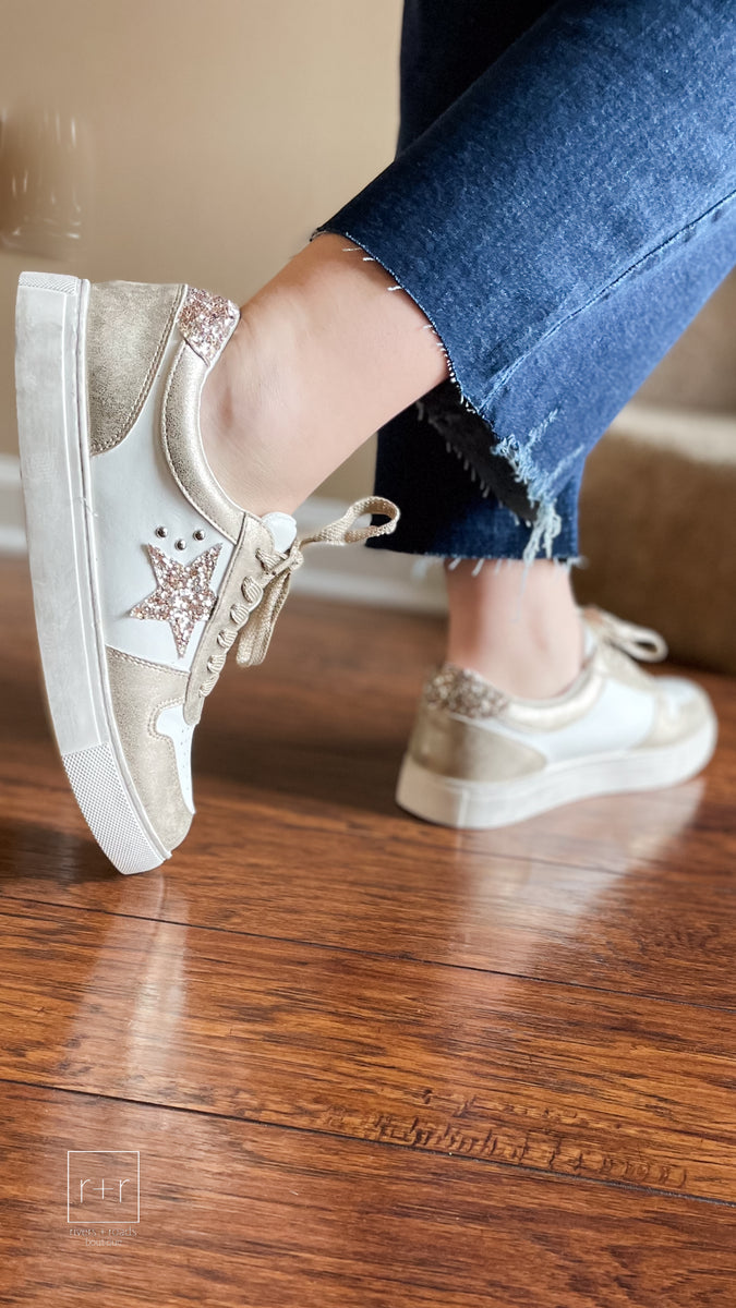 corkys hey girl constellation casual sneaker in gold 510077GOLD