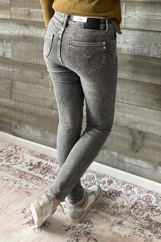 judy blue gray mid rise tummy control top skinny jeans shield pockets JB88862 GRY