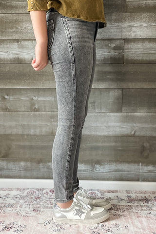 judy blue gray mid rise tummy control top skinny jeans shield pockets JB88862 GRY