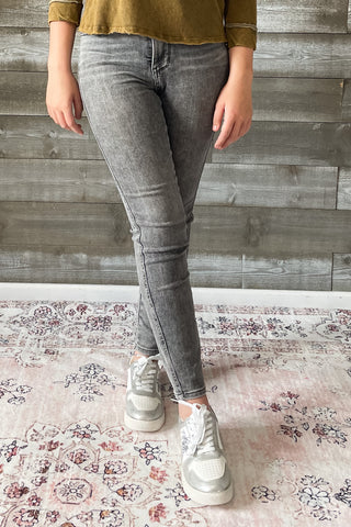 judy blue gray mid rise tummy control top skinny jeans shield pockets JB88862 GRY