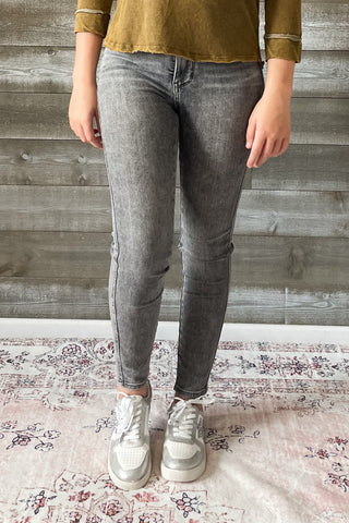 judy blue gray mid rise tummy control top skinny jeans shield pockets JB88862 GRY