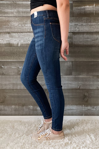 judy blue high waist patch pocket pull on skinny jean JB88539REG MD