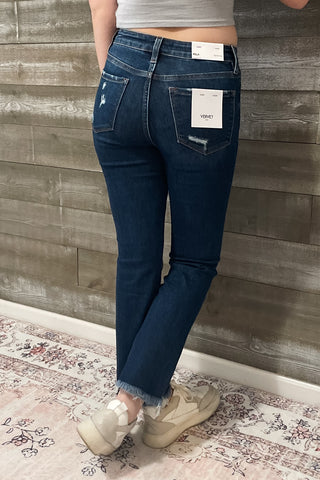 vervet chemical mood bella super high rise distressed hem kick flare jeans T5414