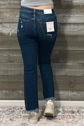 vervet chemical mood bella super high rise distressed hem kick flare jeans T5414