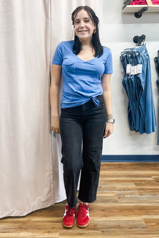 Vervet Washed Black Instant Panel Baby Barrel Jeans High Rise T6589