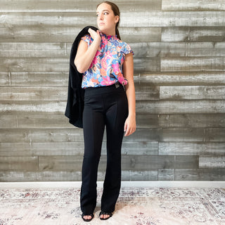 dear scarlett suit separates with matching black blazer jacket and pull on kick flare pants