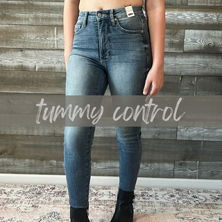 tummy control denim jeans and shorts