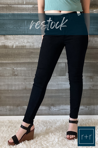 restock judy blue high waist tummy control classic skinny jeans in black JB88757REG BK