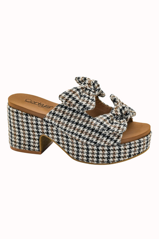 Corkys Put A Bow On It in Black Tan Houndstooth