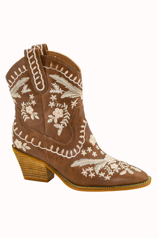 Corkys Lets Go Girls Brown Embroidered Boots