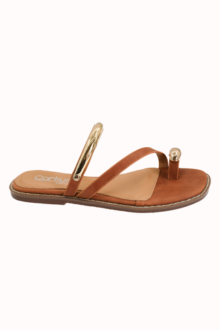 PRE-ORDER Corkys Dirty Looks Cognac Sandal with Toe Ring