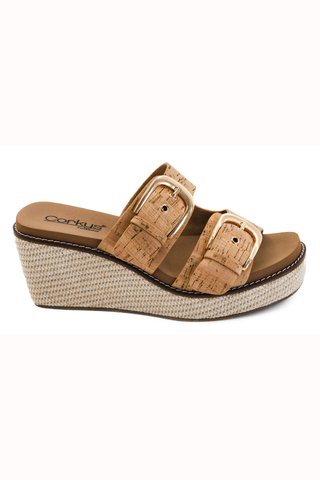 PRE-ORDER Corkys Manifest Cork Double Strap Wedge Slide Sandals