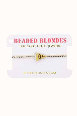 Beaded Blondes Tigers Flag Bracelet 14K Gold Filled Beaded Bracelet