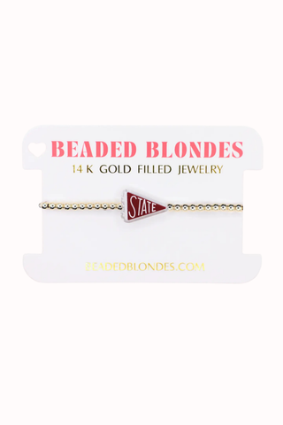 Beaded Blondes Mississippi State Flag Bracelet 14K Gold Filled Beaded Bracelet
