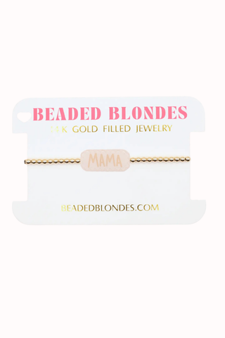 Beaded Blondes Mama Block Bracelet with 14K Gold Filled Beads
