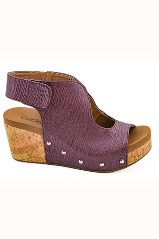 Corkys Merlot Frisky Open Toe Shoe