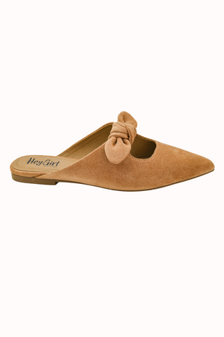 Corkys Knotty But Nice Camel Faux Suede Mule