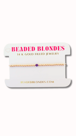 Beaded Blondes February Birthstone Swarovski braelets