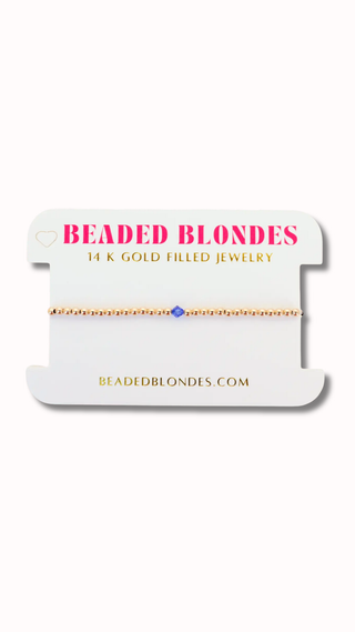 Beaded Blondes September Birthstone Swarovski braelets