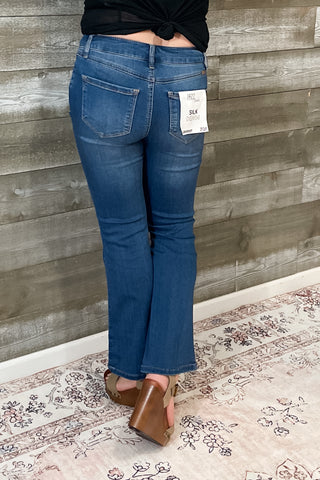 1822 Denim Petite Mid Rise Slim Bootcut Jeans Tobias Medium Wash C95CP2184C7-28T