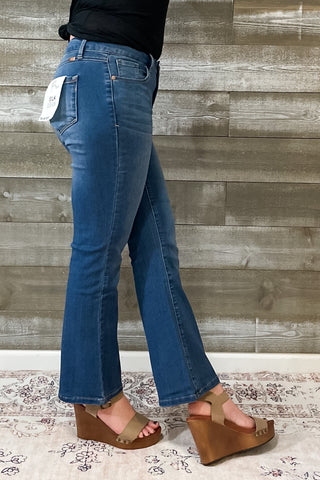 1822 Denim Petite Mid Rise Slim Bootcut Jeans Tobias Medium Wash C95CP2184C7-28T