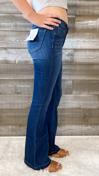 cello petite mid rise flare jeans AB38657DK-30