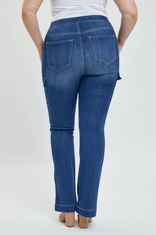 Cello Pull On Flare Jegging Cargo Jeans (plus)