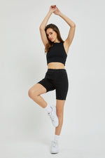 cello pull on mid rise biker shorts AB68928BLK
