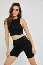 cello pull on mid rise biker shorts AB68928BLK