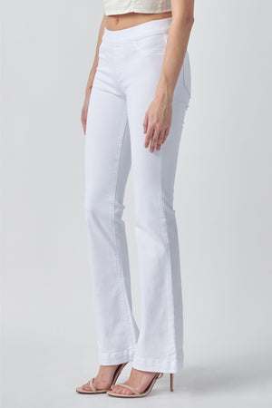 cello jeans C35324WHT white wash pull on flared jegging