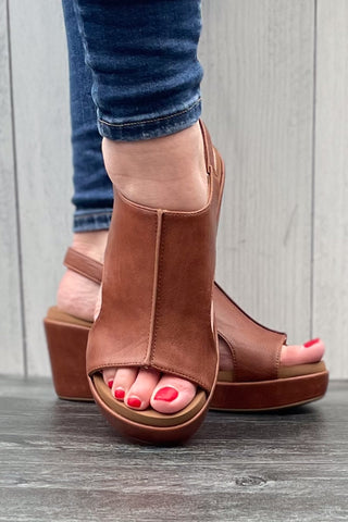 Corkys Footwear Carley Wedge Sandal in Bourbon All