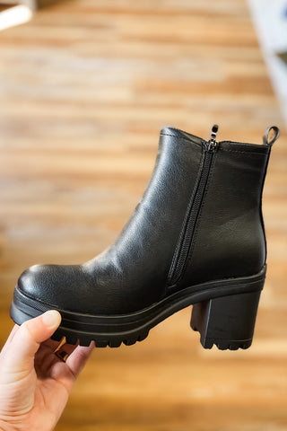 Corkys Footwear Black Chelsea style boot with lug chunky heel Trust Issues