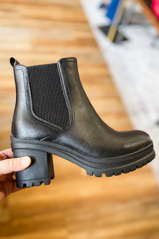Corkys Footwear Black Chelsea style boot with lug chunky heel Trust Issues