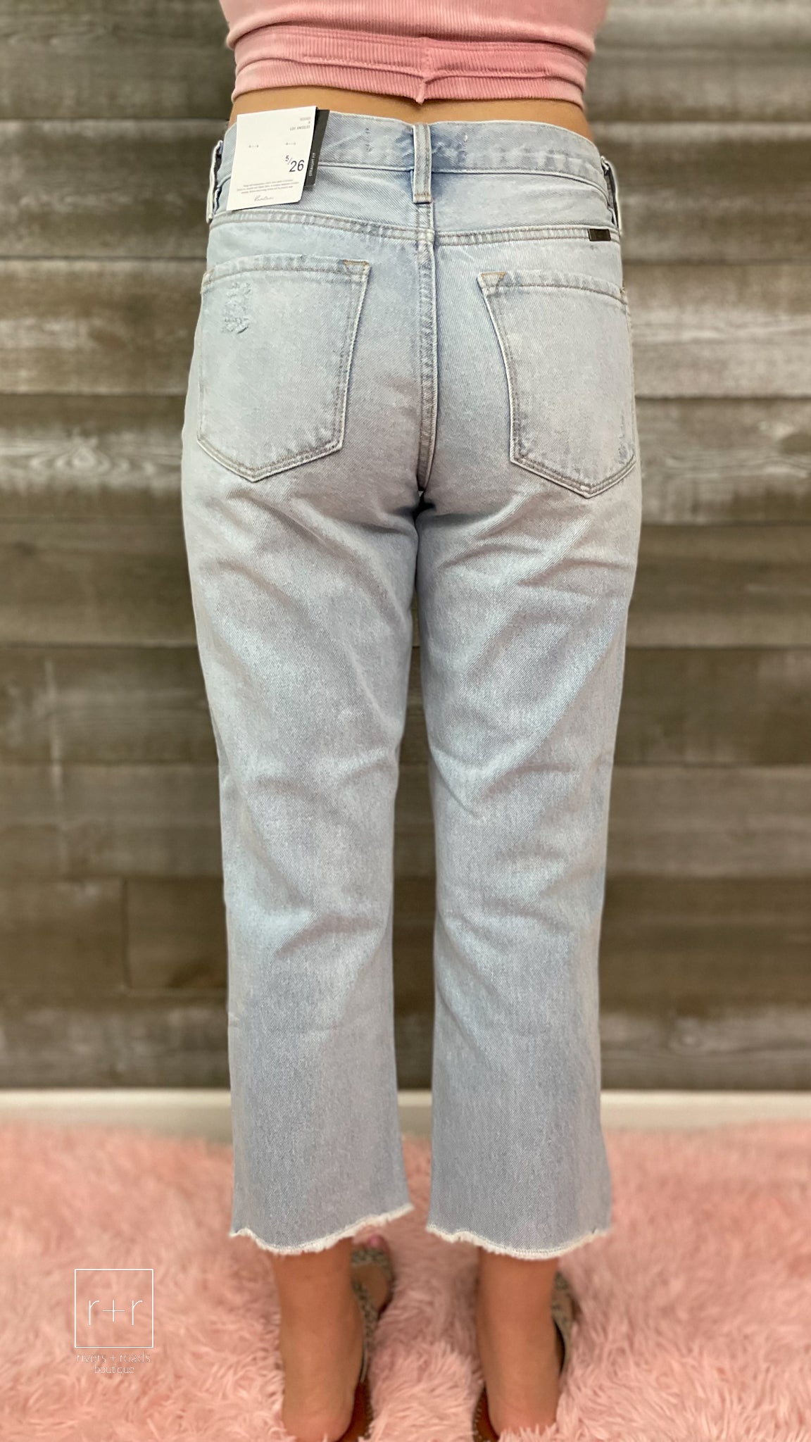 kancan sierra high rise straight jeans in light wash KC7902L