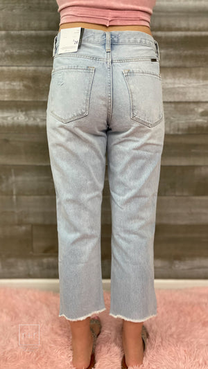 kancan sierra high rise straight jeans in light wash KC7902L