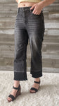 judy blue wide leg cropped gray jeans with released hem JB88762REG GRY