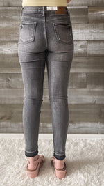 judy blue high waist tummy control gray jeans released hem JB88792