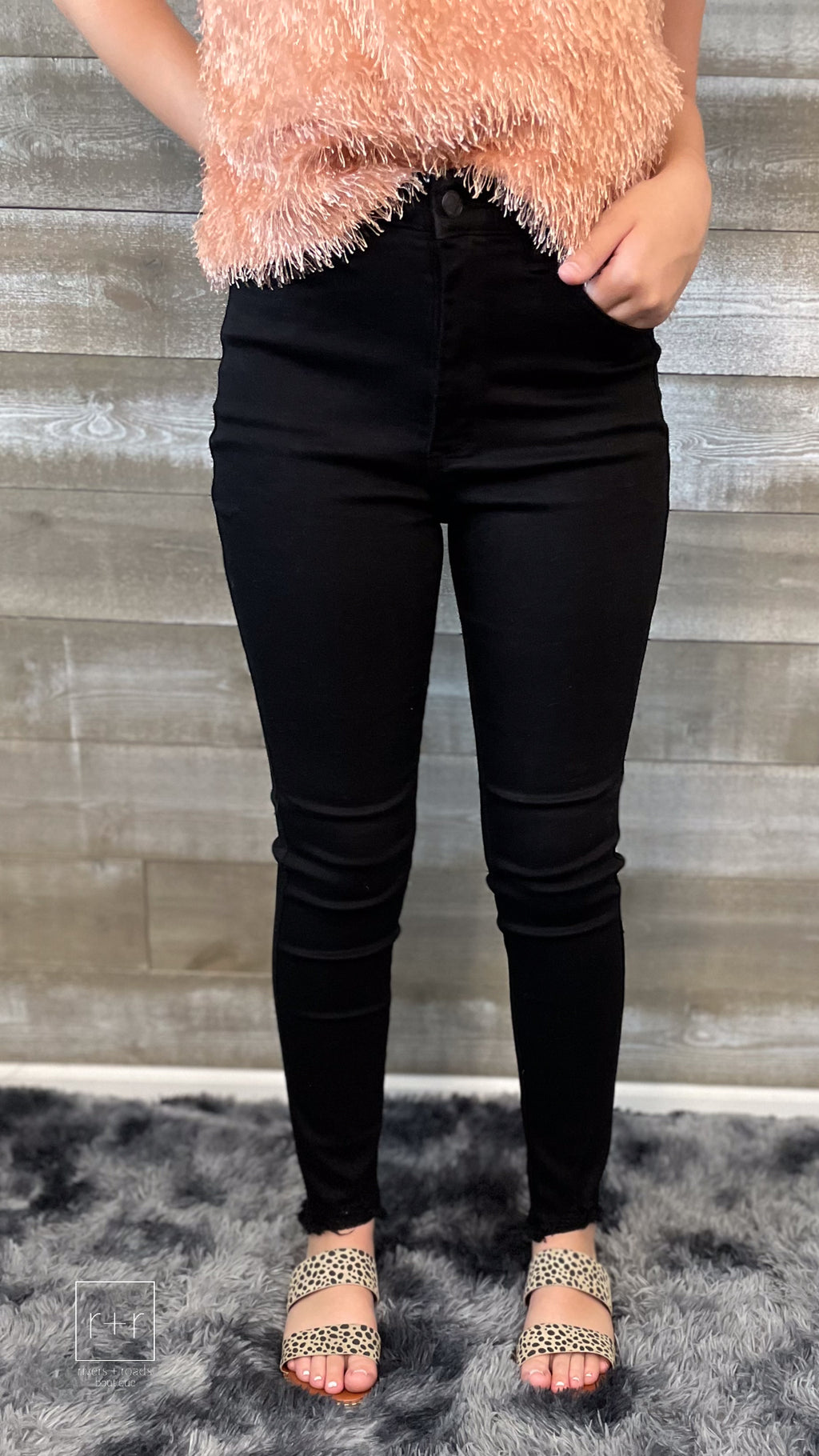 judy blue pure black control top shark bite skinny fit jeans