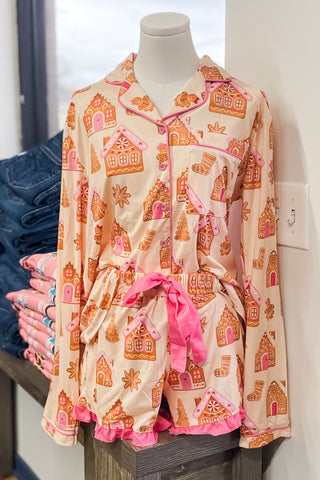 Jess Lea Gingerbread Wonderland Ruffle Pajama Shorts Set