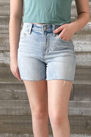 judy blue high waist shorts destroyed back light wash denim JB15279 LT