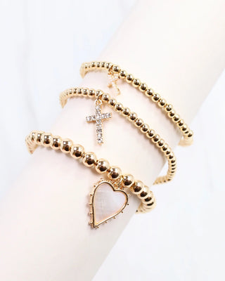 Caroline Hill Aylin Gold Beaded Charm Bracelet Set