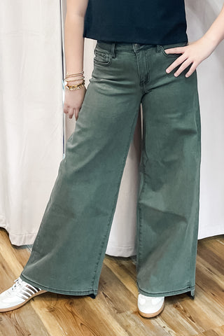 Mica Denim High Rise Wide Leg Jeans in Scarab Vintage Wash MDP-W3614SCA