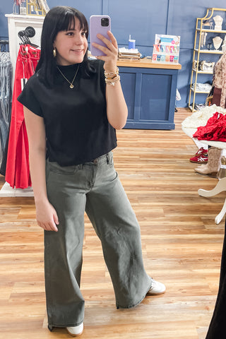 Mica Denim High Rise Wide Leg Jeans in Scarab Vintage Wash MDP-W3614SCA